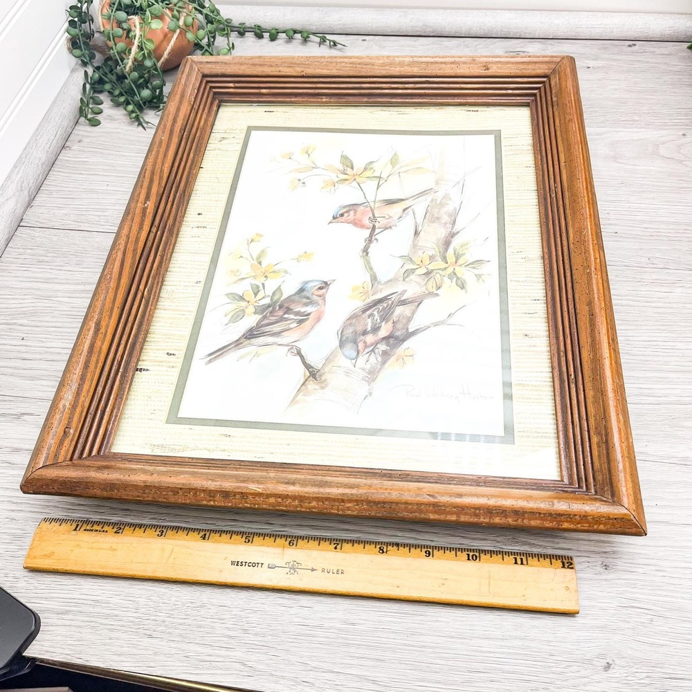 Vintage Bird Painting Print by Paul Whitney Hunter in Wooden Frame - Picture 3 of 8